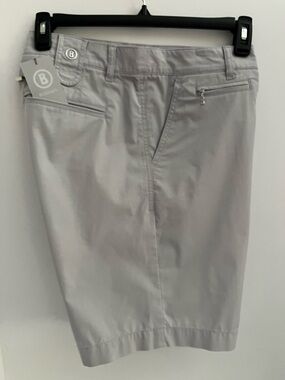 BOGNER JENS-G Everyday Unlined 70% Stretch Cotton Shorts in Light Grey